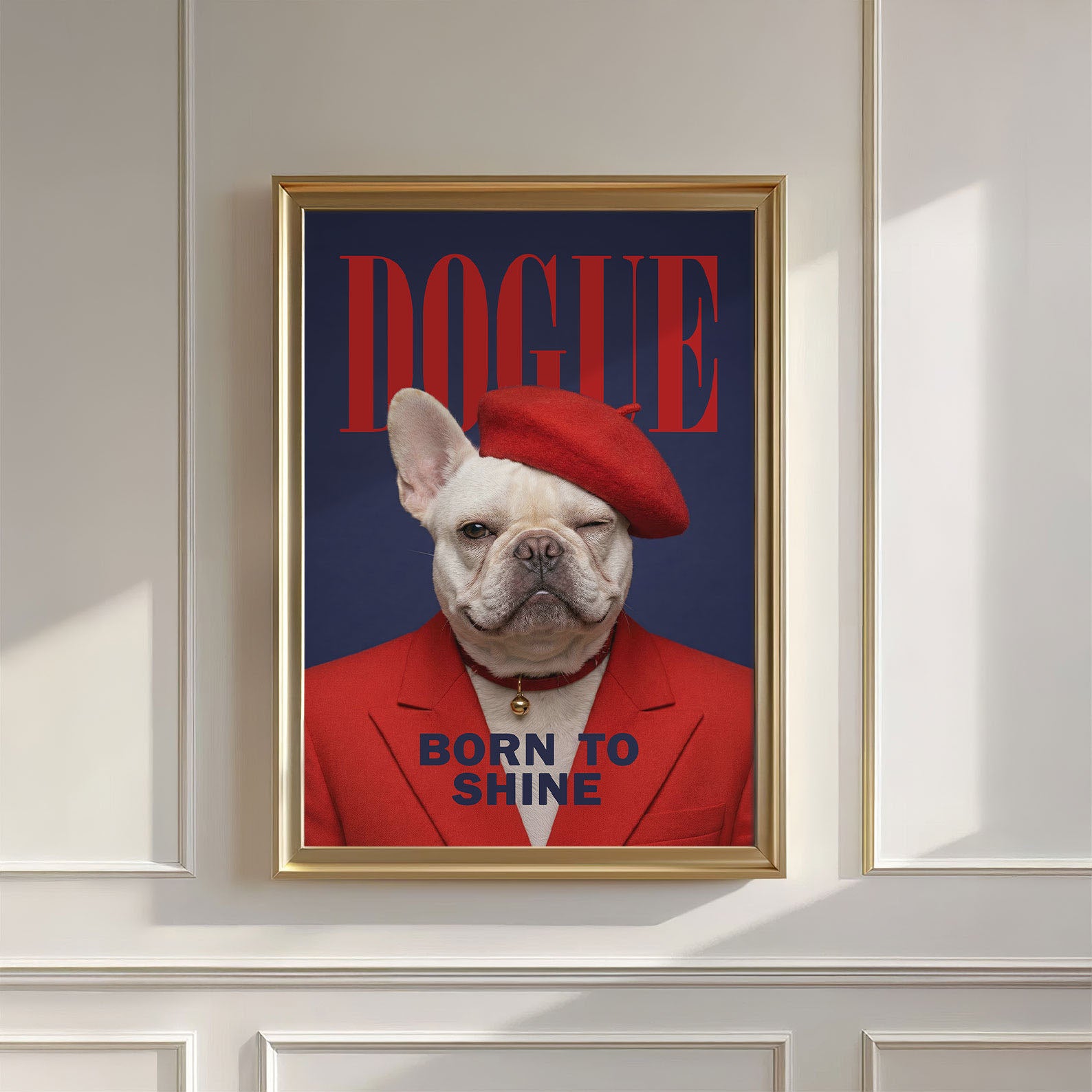 Fashion French Bulldog III, Vertical, Wall Art