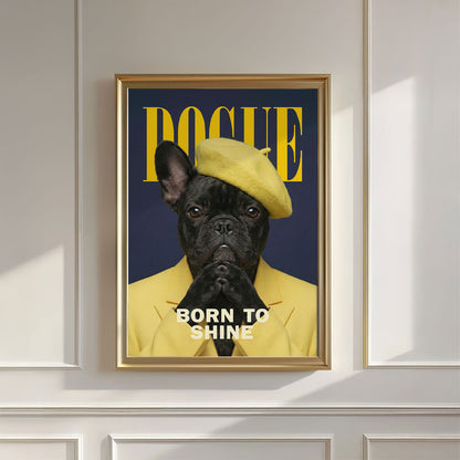 Fashion French Bulldog II, Vertical, Wall Art