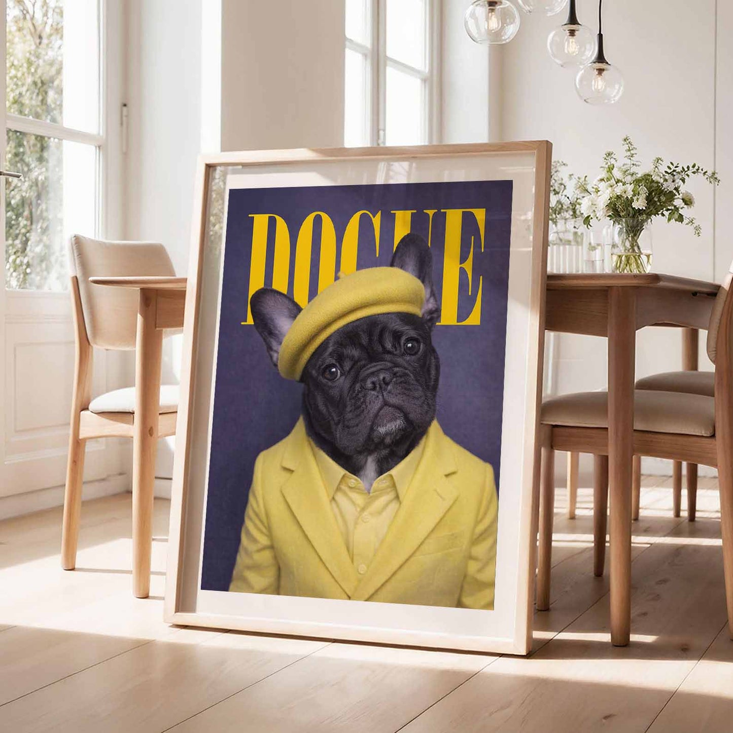 Fashion French Bulldog IV, Vertical, Framed Art