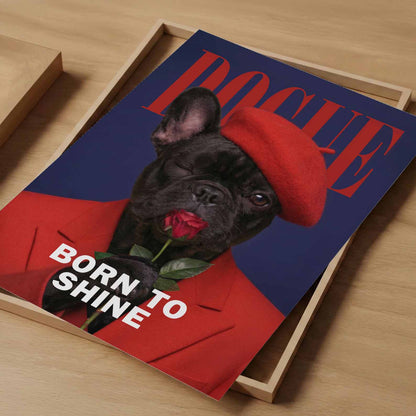 Fashion French Bulldog I, Vertical, Art Print