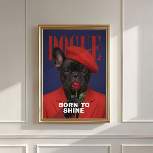 Fashion French Bulldog I, Vertical, Wall Art