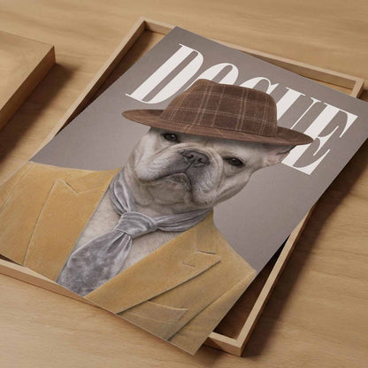 Fashion French Bulldog V N, Vertical, Art Print