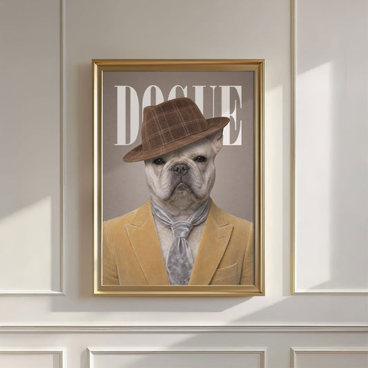 Fashion French Bulldog V N, Vertical, Wall Art