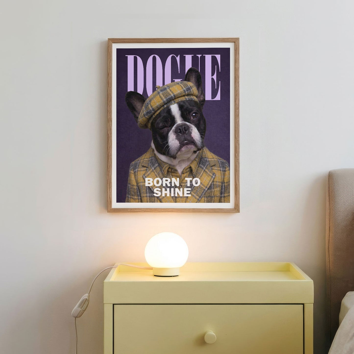 Fashion French Bulldog VII, Vertical, Framed Art
