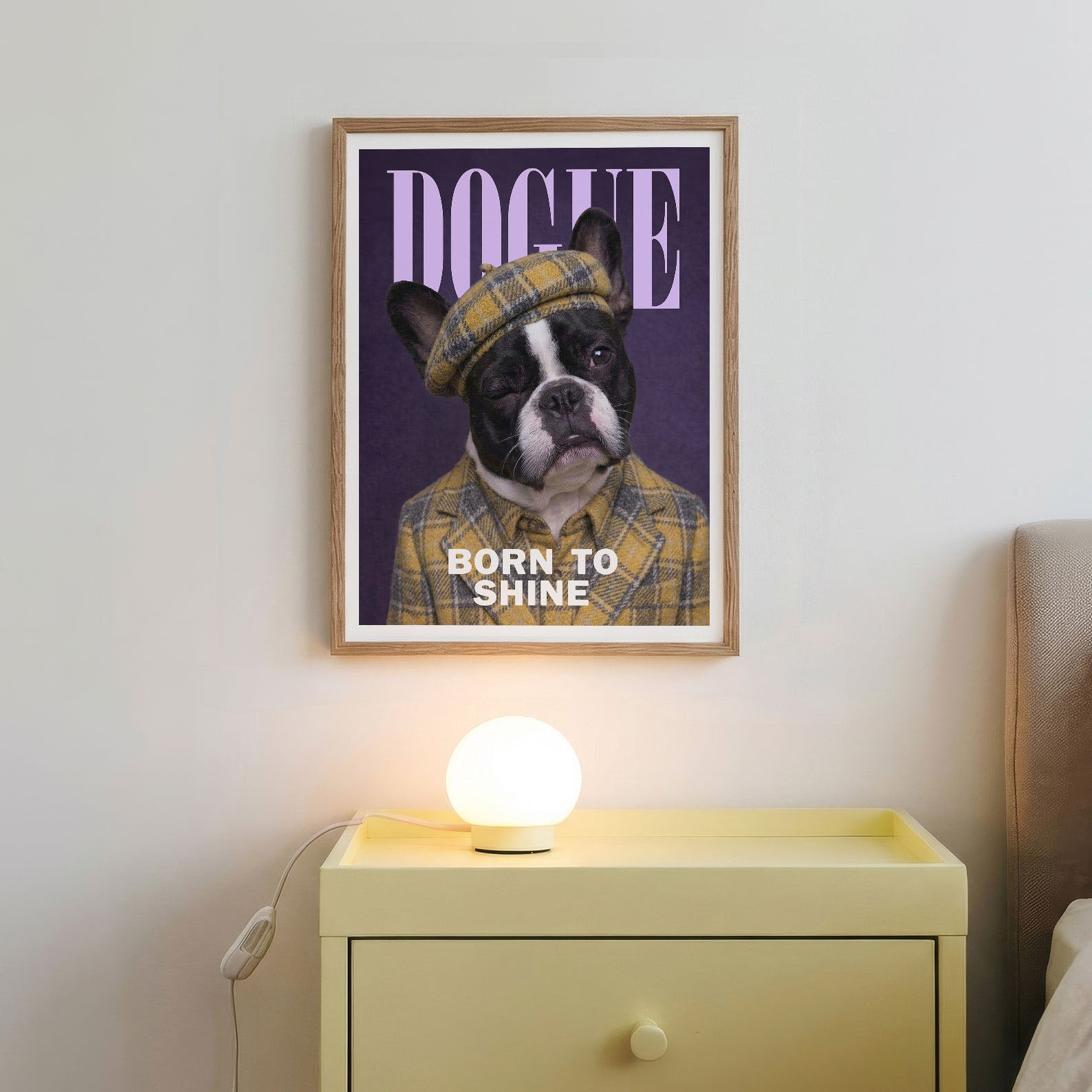 Fashion French Bulldog VII, Vertical, Framed Art