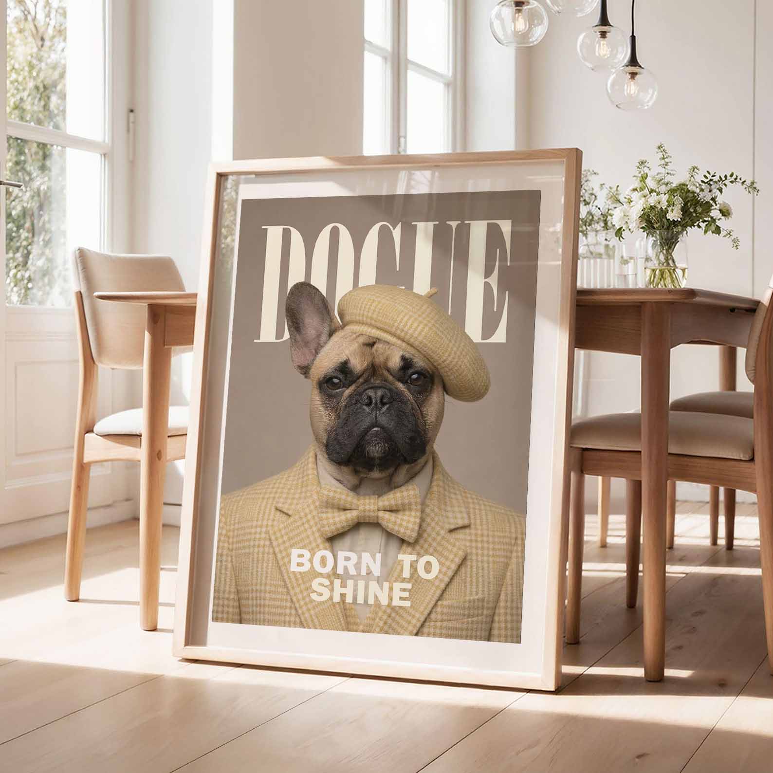 Fashion French Bulldog VI, Vertical, Framed Art