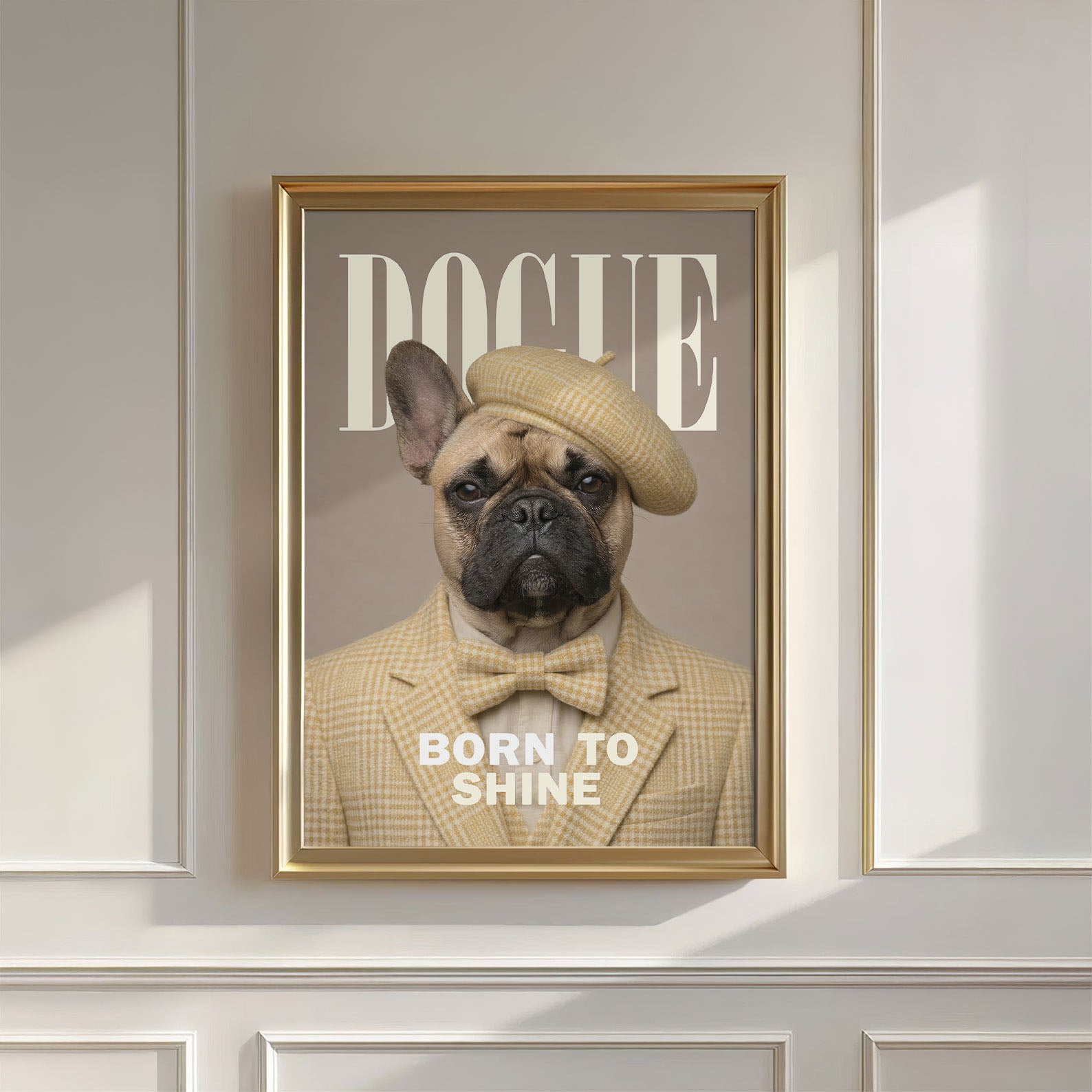 Fashion French Bulldog VI, Vertical, Wall Art