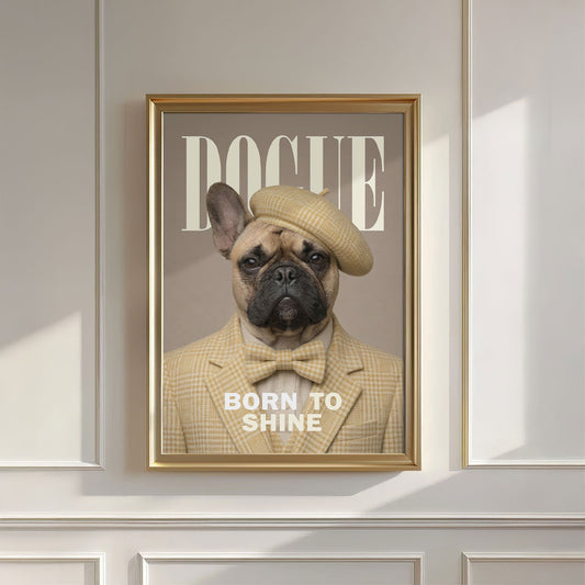 Fashion French Bulldog VI, Vertical, Wall Art