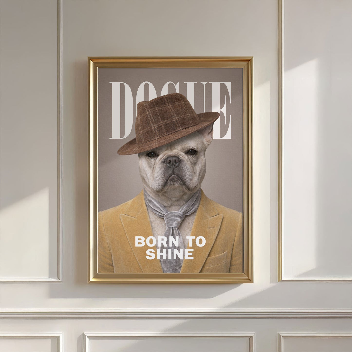 Fashion French Bulldog V, Vertical, Wall Art
