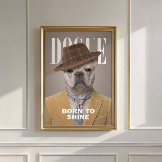 Fashion French Bulldog V, Vertical, Wall Art