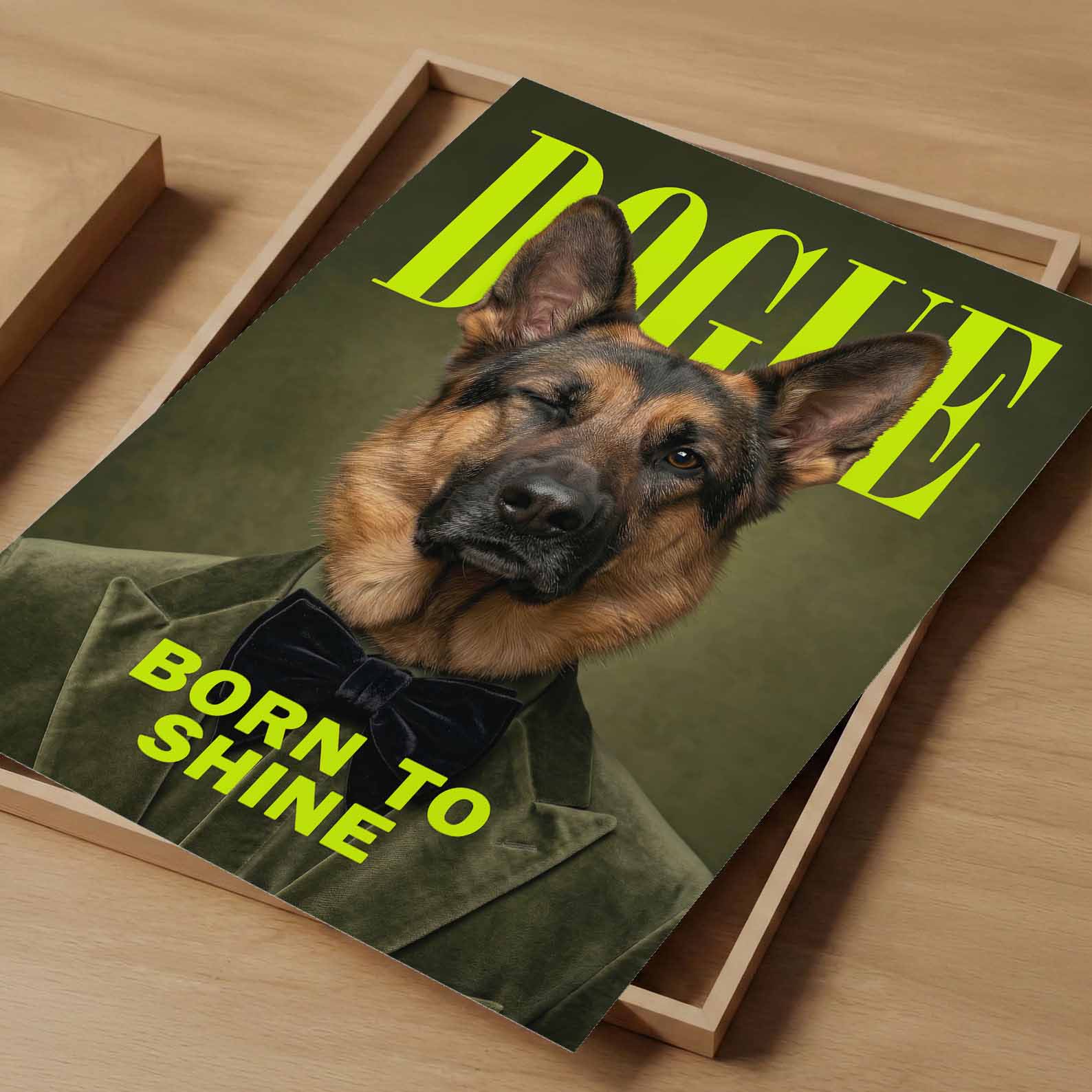 Fashion German Shepherd, Vertical, Art Print