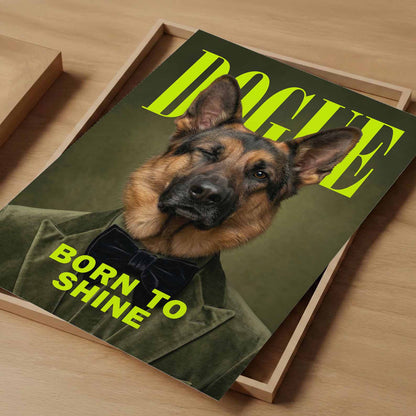 Fashion German Shepherd, Vertical, Art Print
