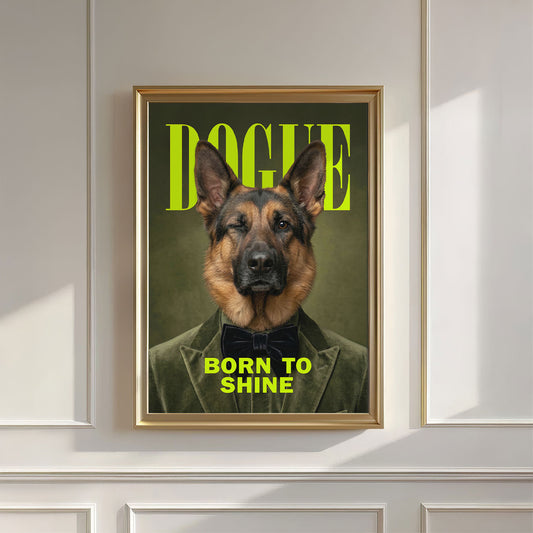 Fashion German Shepherd, Vertical, Wall Art