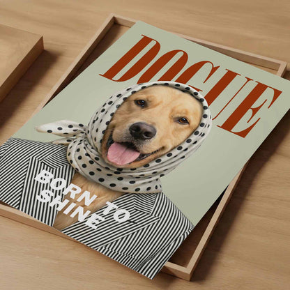Fashion Golden Retriever I, Vertical, Art Print