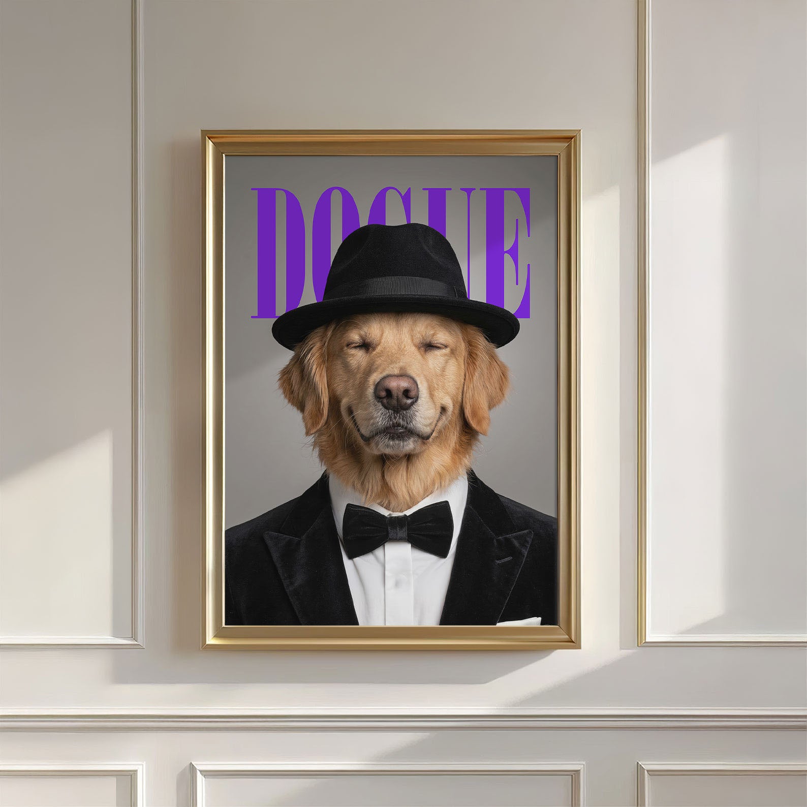 Fashion Golden Retriever N, Vertical, Wall Art