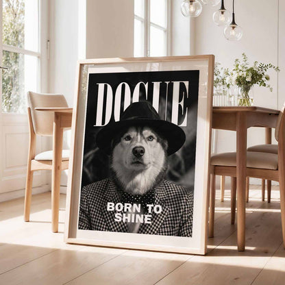 Fashion Husky, Vertical, Framed Art
