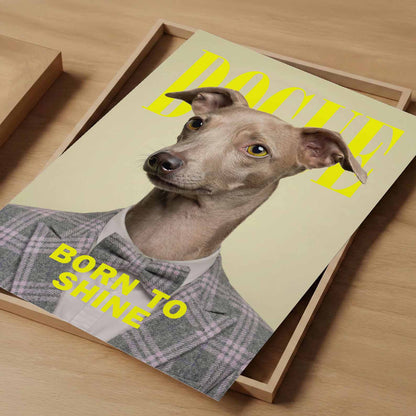 Fashion Italian Greyhound, Vertical, Art Print