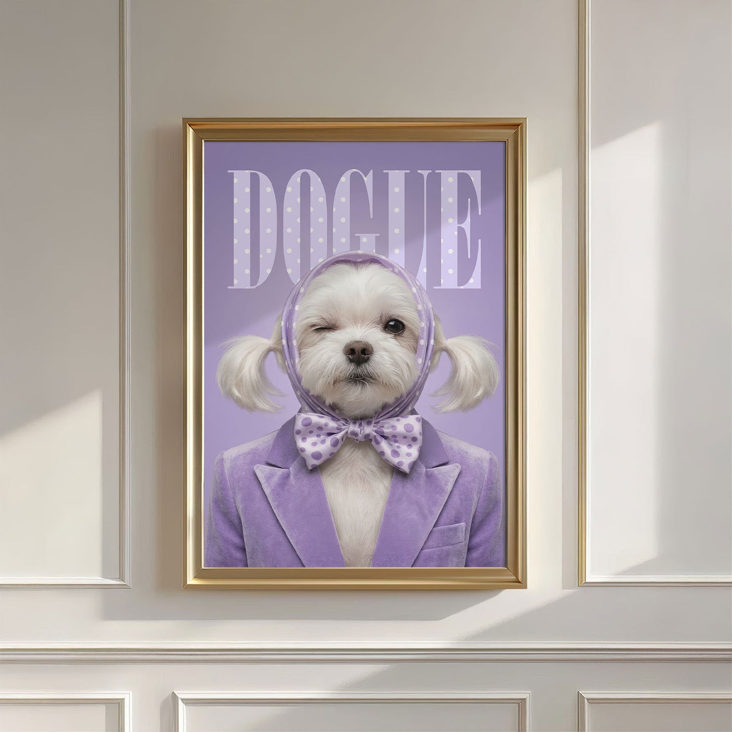 Fashion Maltese N, Vertical, Wall Art