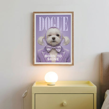 Fashion Maltese, Vertical, Framed Art