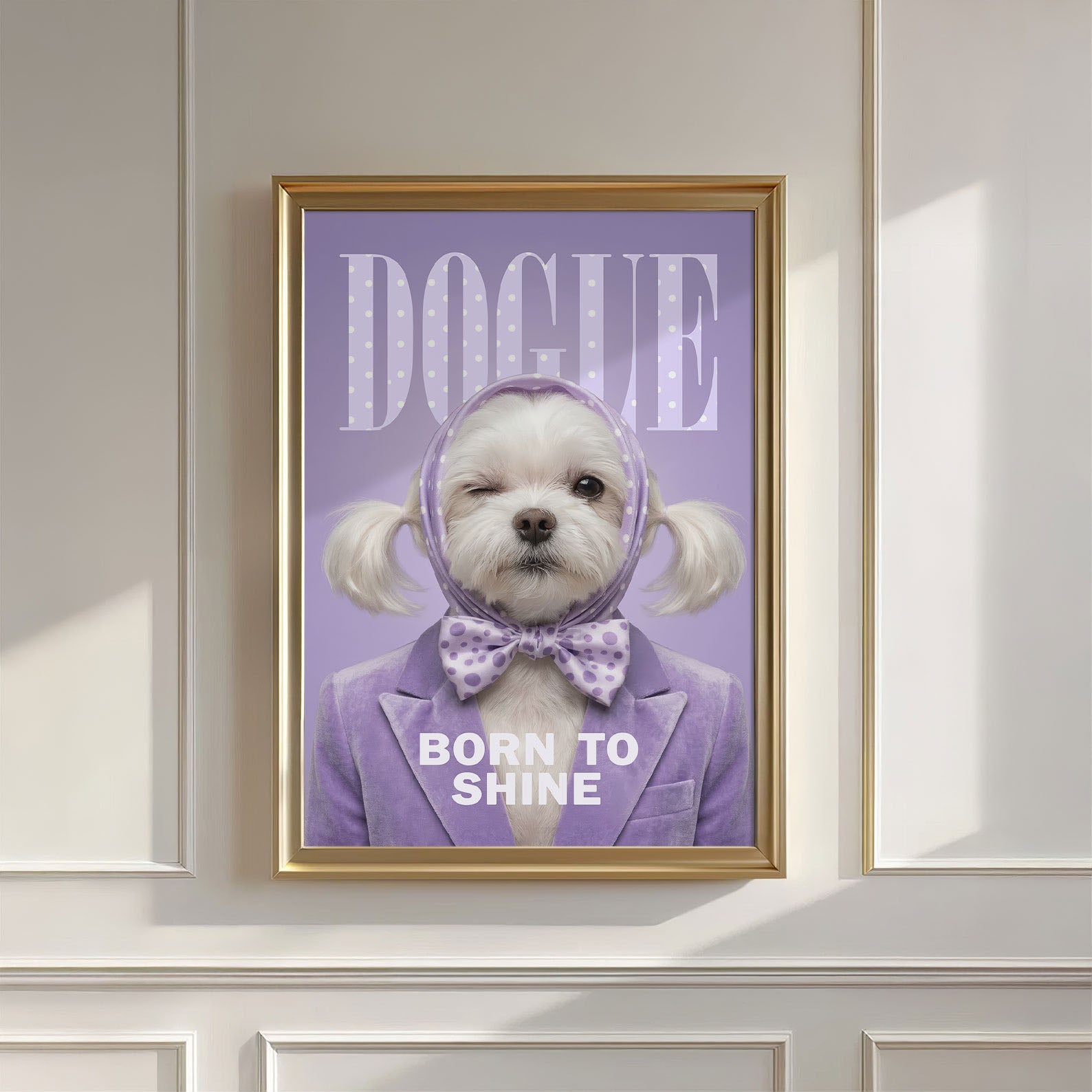 Fashion Maltese, Vertical, Wall Art