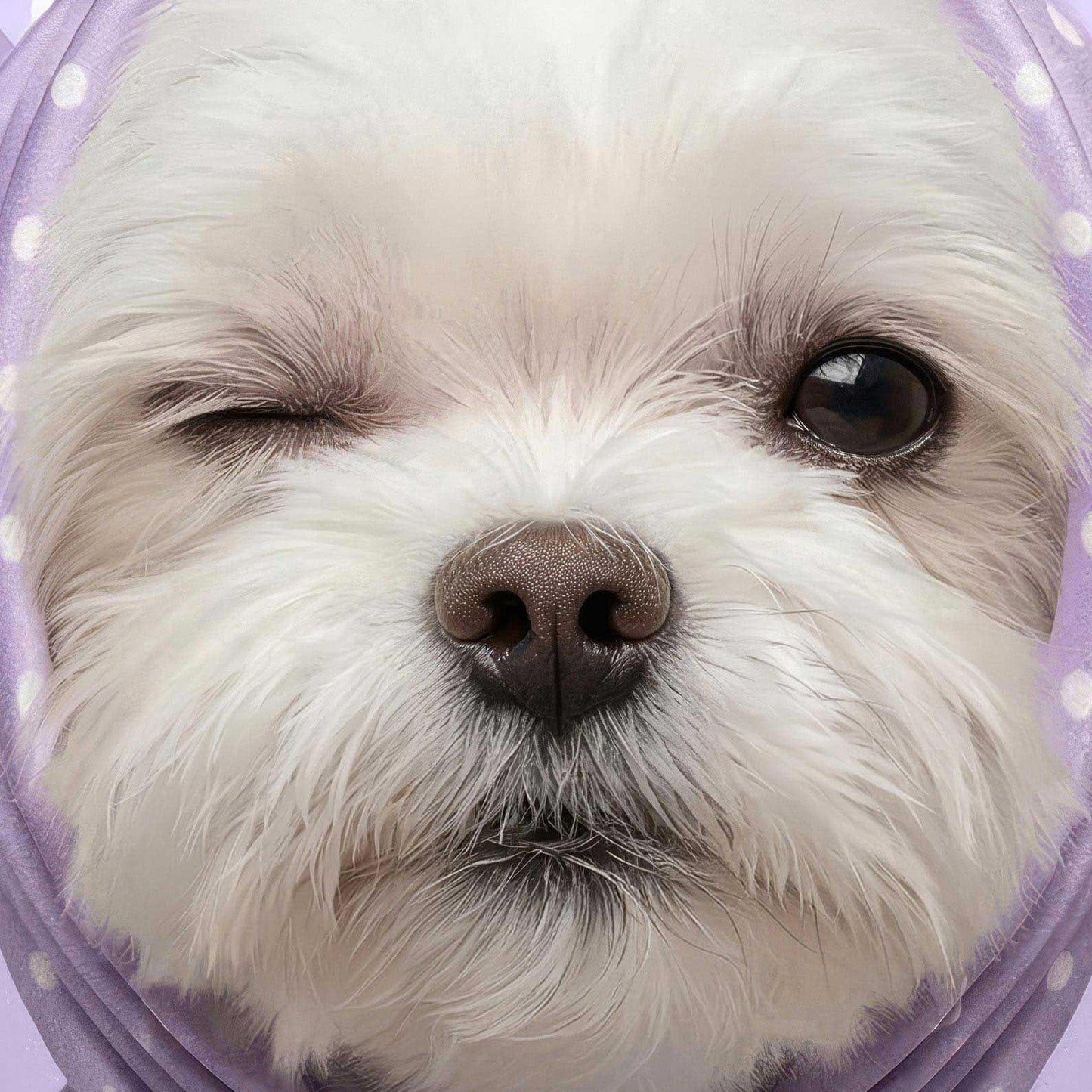 Extreme Close Up Detail Of Fashion Maltese