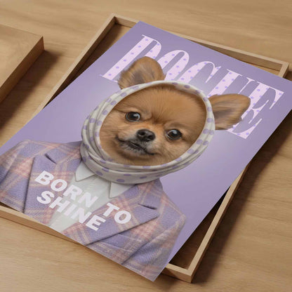 Fashion Pomeranian, Vertical, Art Print