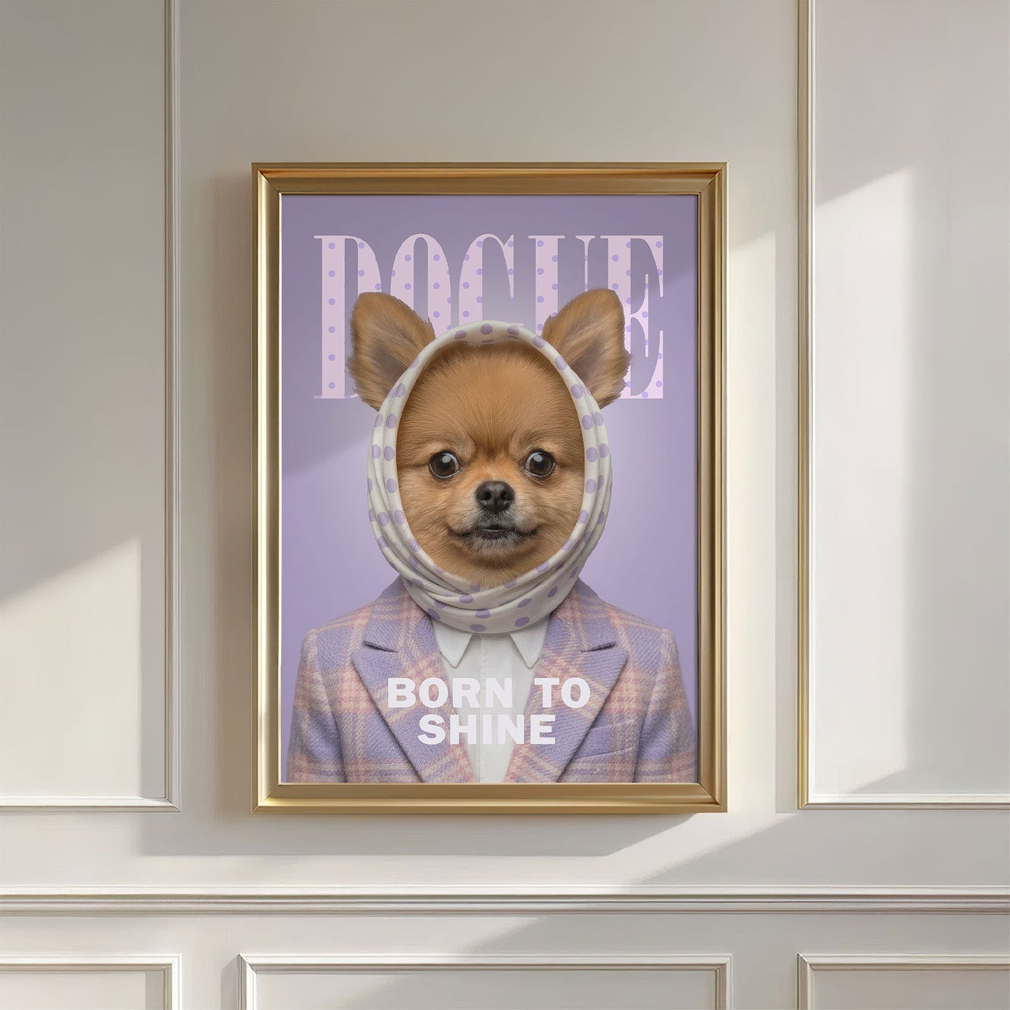 Fashion Pomeranian, Vertical, Wall Art