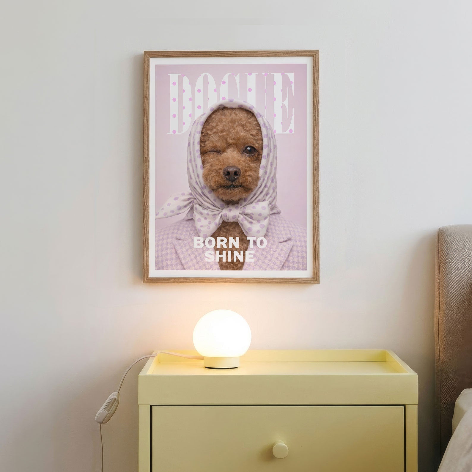 Fashion Poodle, Vertical, Framed Art