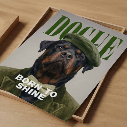 Fashion Rottweiler, Vertical, Art Print