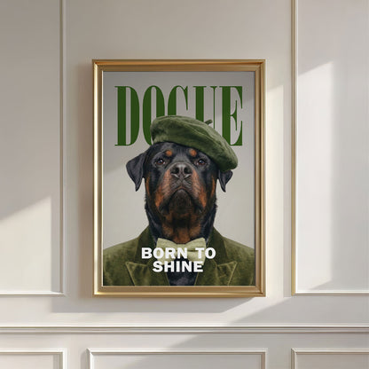 Fashion Rottweiler, Vertical, Wall Art