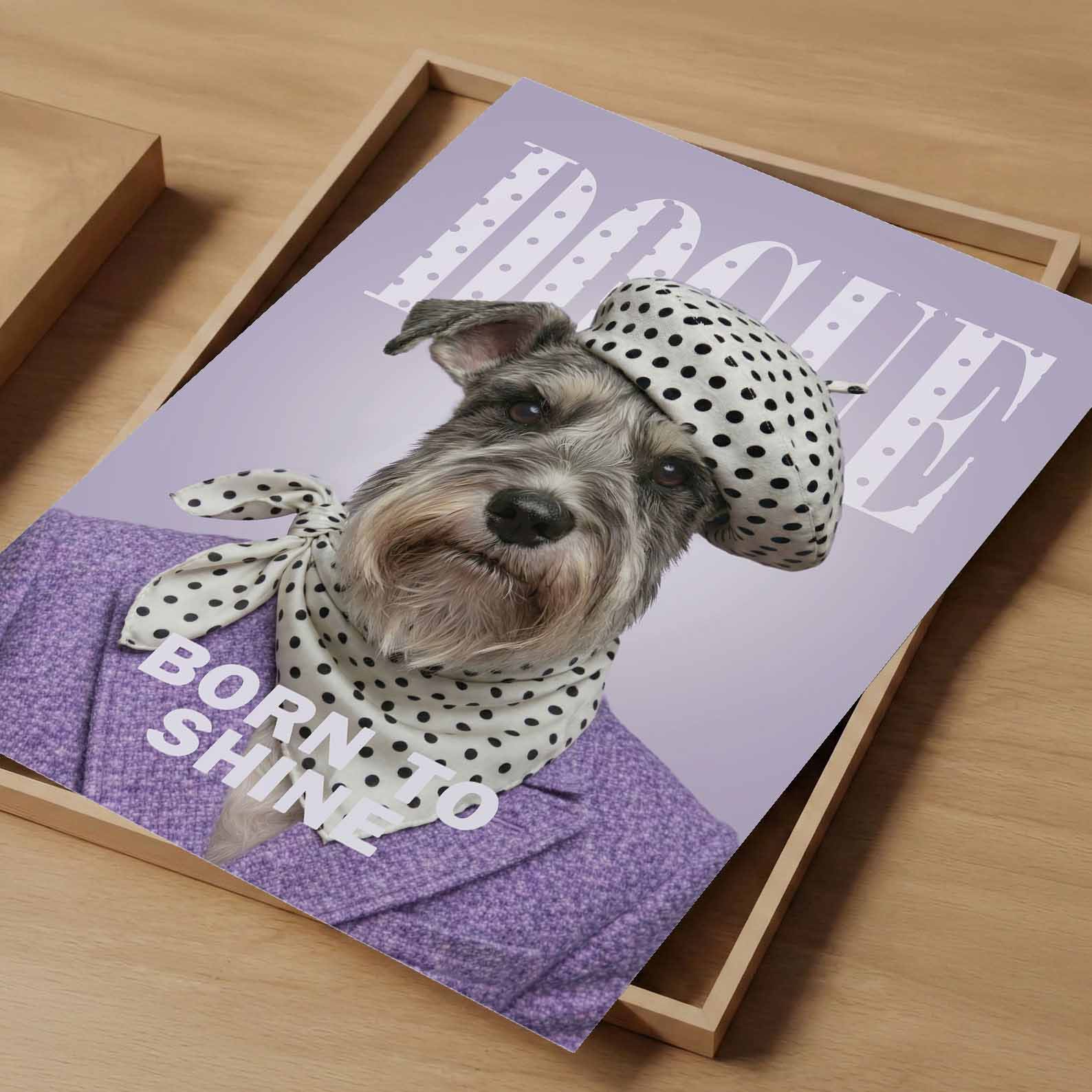 Fashion Schnauzer F, Vertical, Art Print
