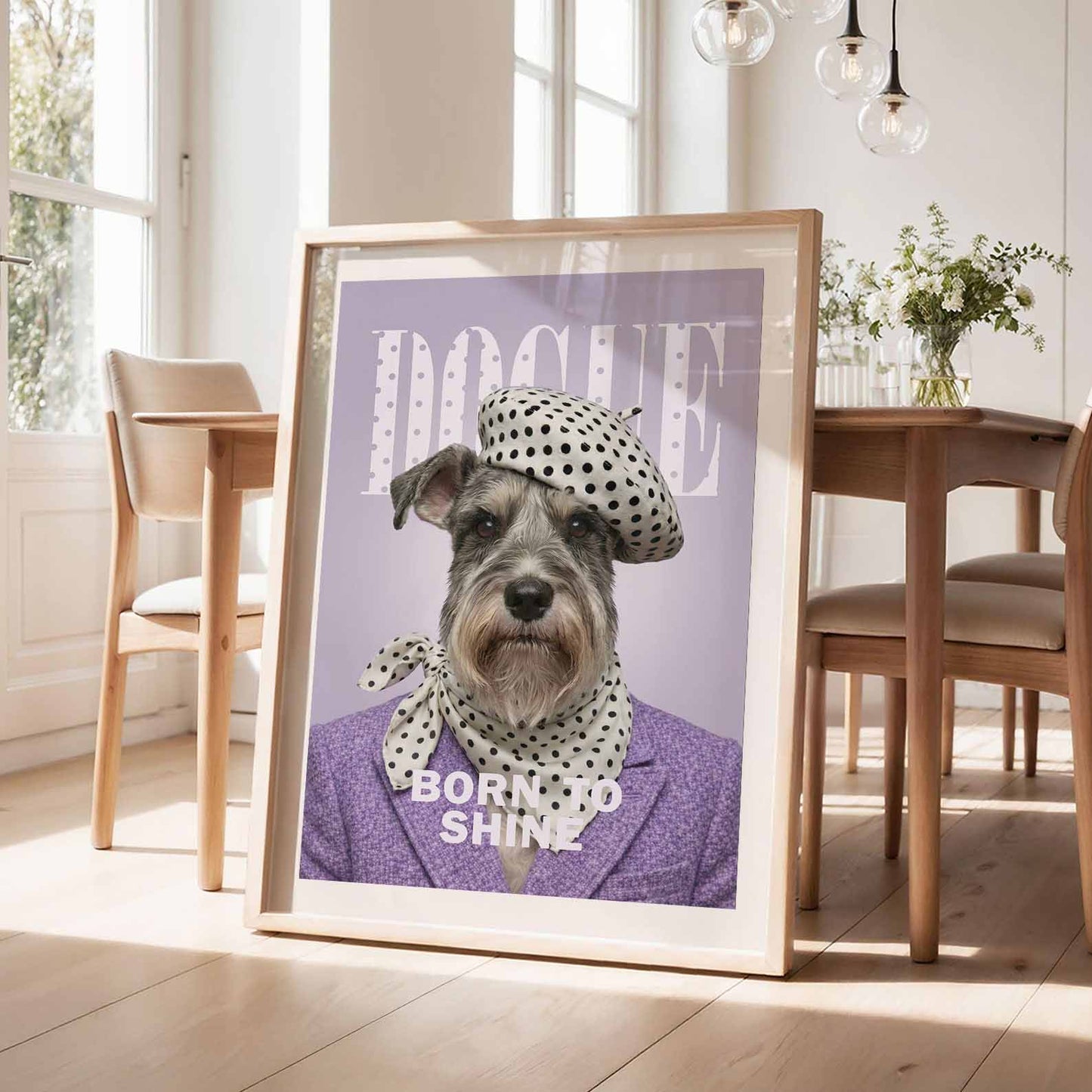 Fashion Schnauzer F, Vertical, Framed Art