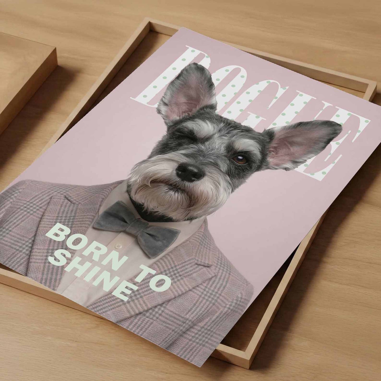 Fashion Schnauzer, Vertical, Art Print