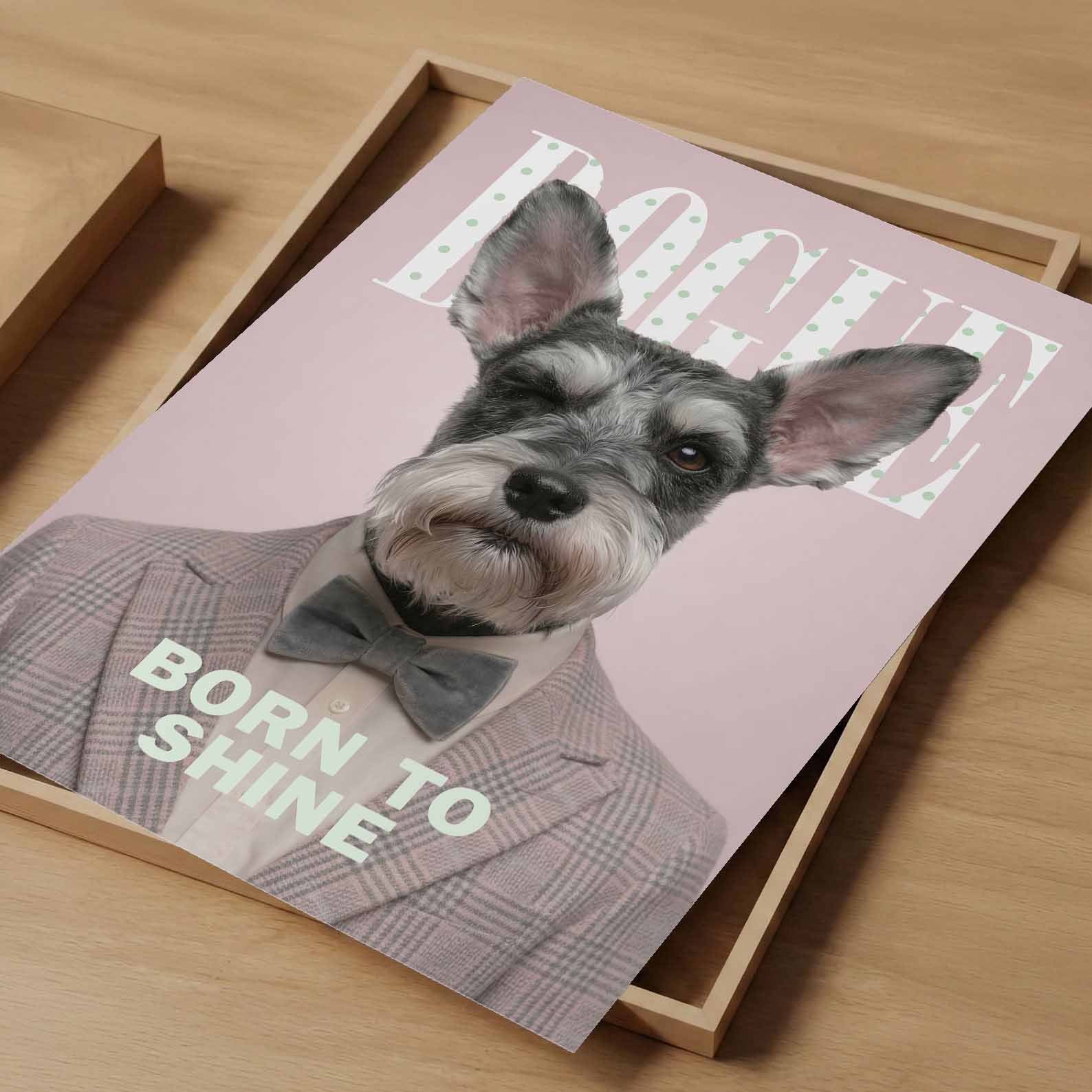 Fashion Schnauzer, Vertical, Art Print