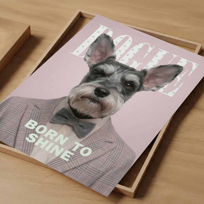 Fashion Schnauzer, Vertical, Art Print