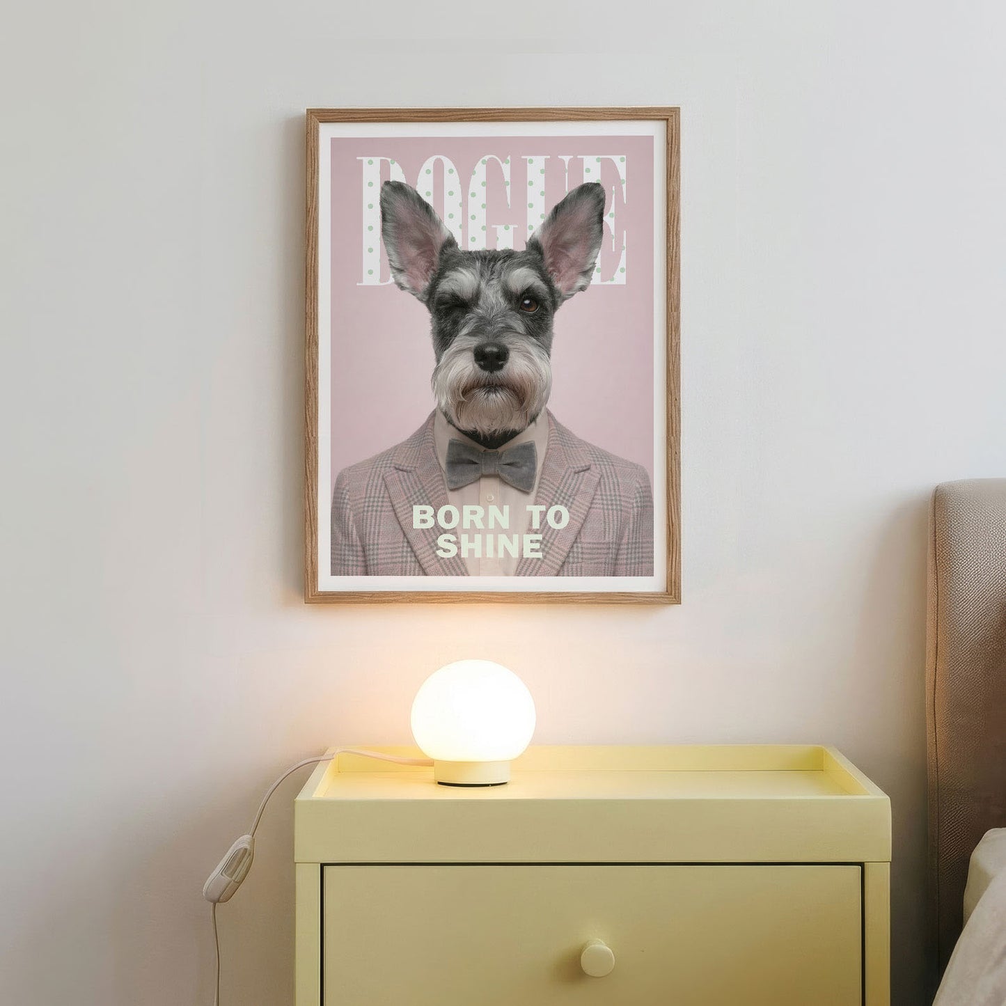 Fashion Schnauzer, Vertical, Framed Art