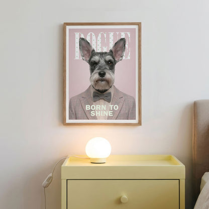 Fashion Schnauzer, Vertical, Framed Art