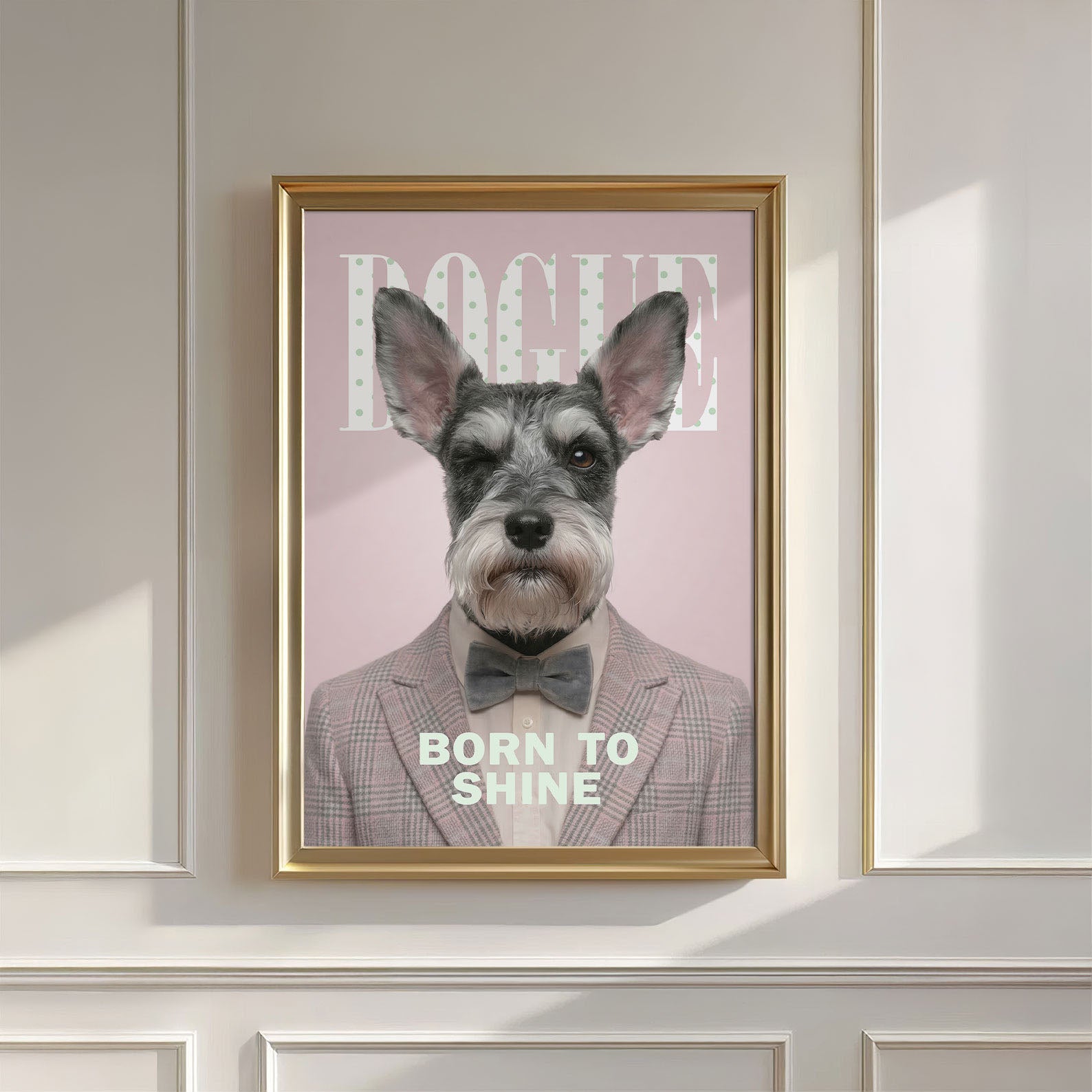 Fashion Schnauzer, Vertical, Wall Art
