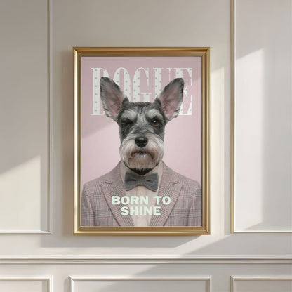 Fashion Schnauzer, Vertical, Wall Art