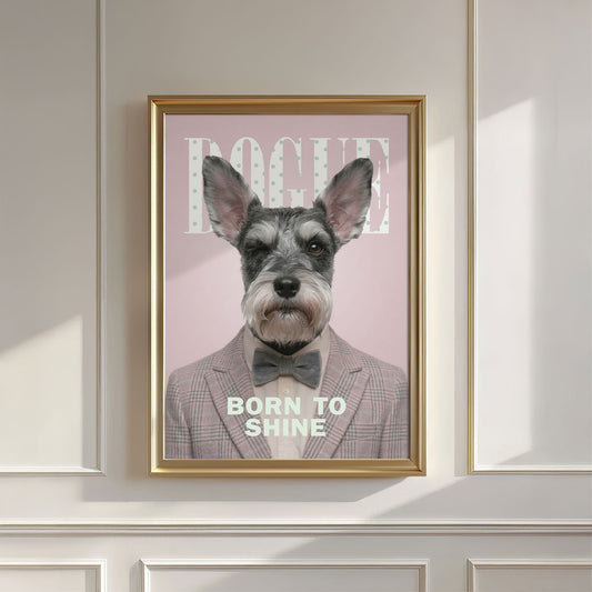 Fashion Schnauzer, Vertical, Wall Art