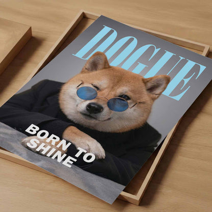 Fashion Shiba Inu, Vertical, Art Print