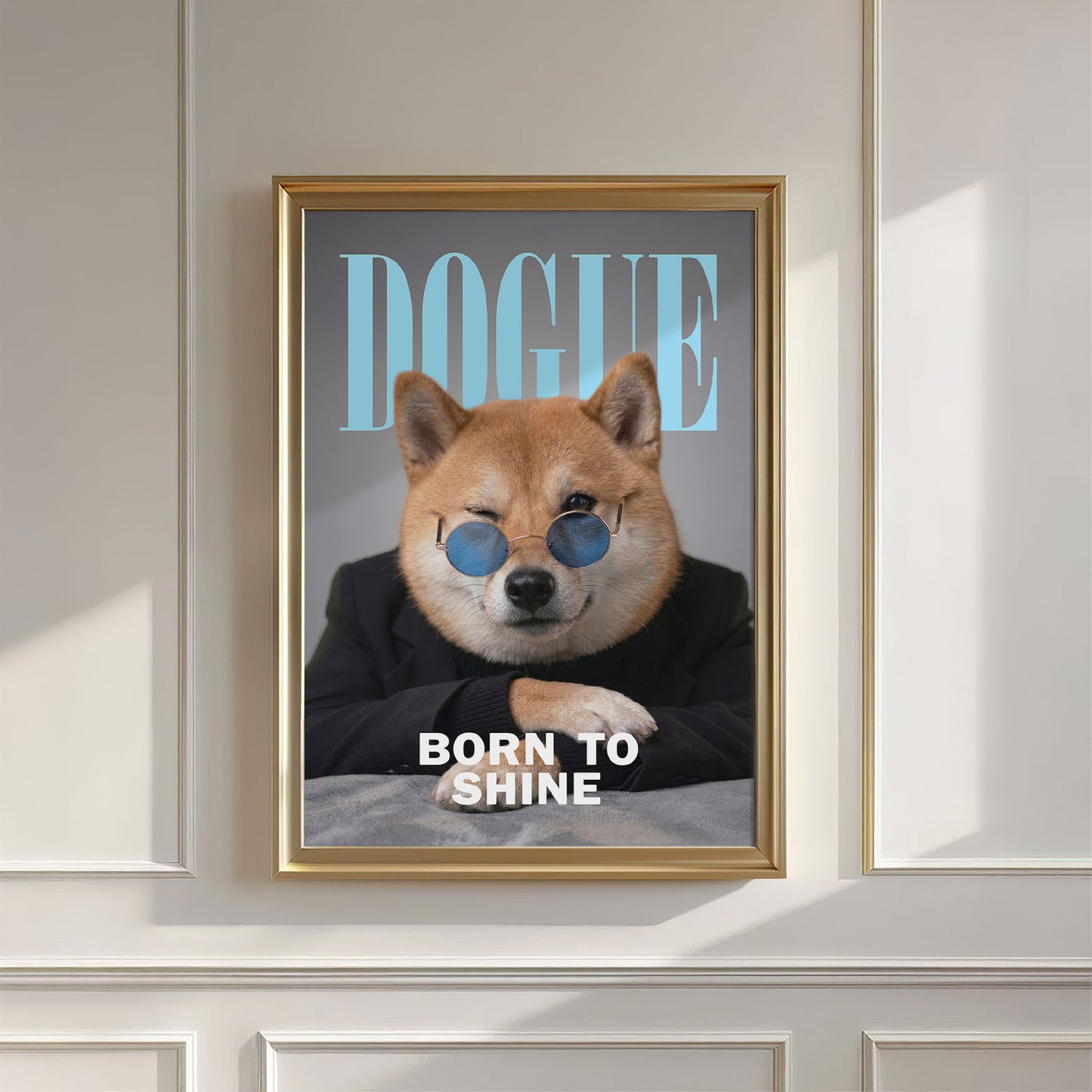 Fashion Shiba Inu, Vertical, Wall Art