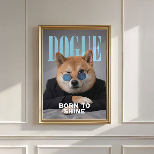 Fashion Shiba Inu, Vertical, Wall Art