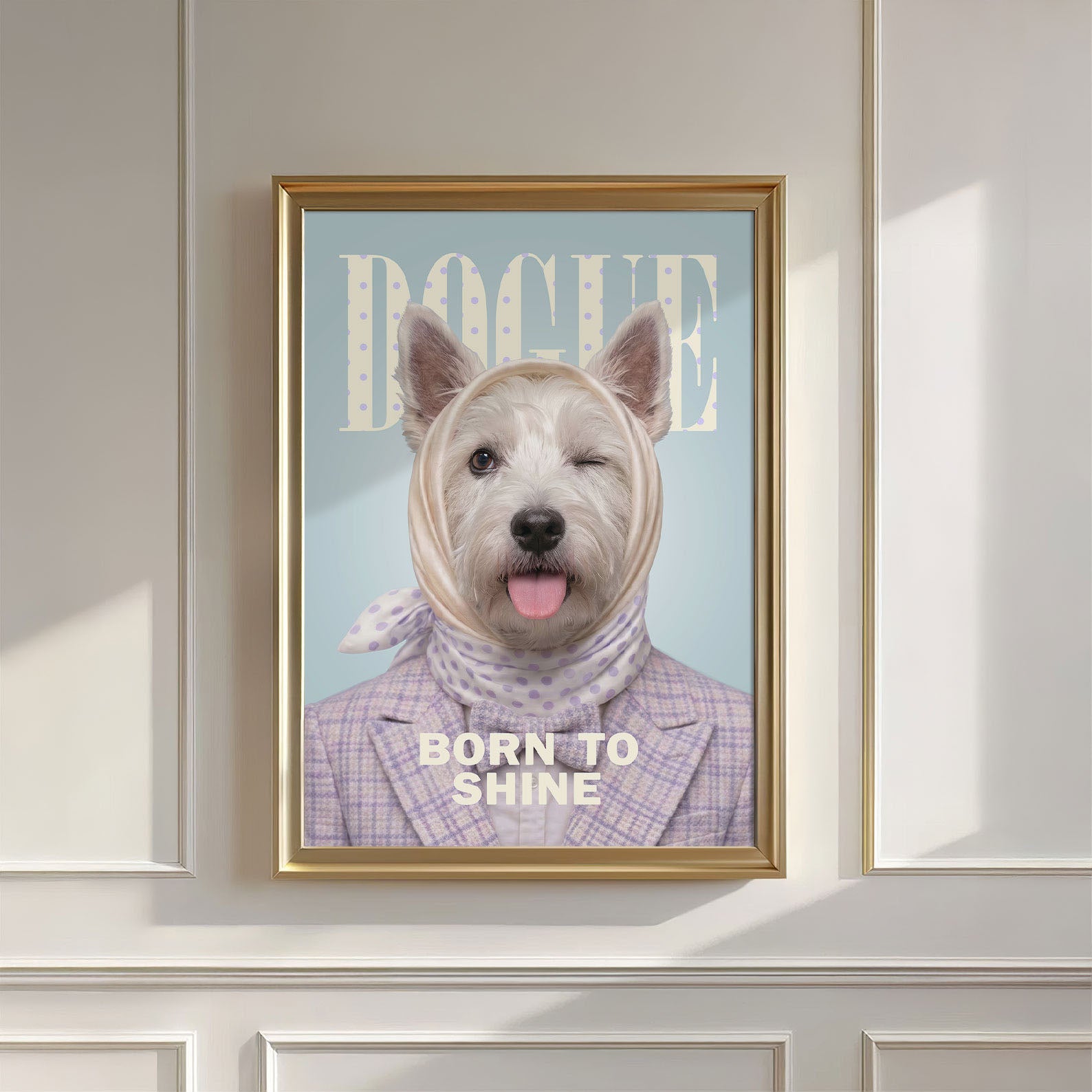Fashion Westie, Vertical, Wall Art