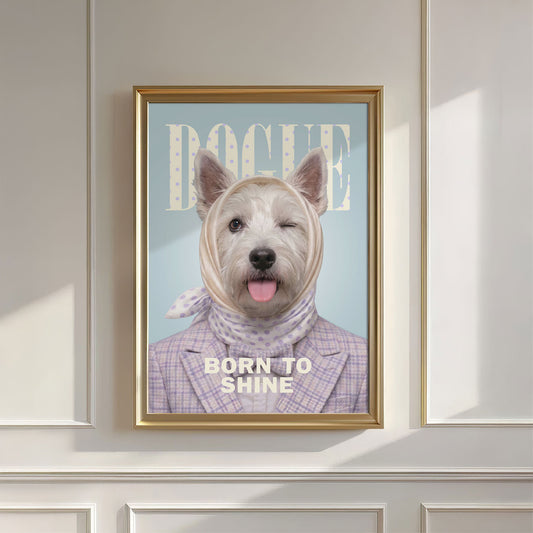 Fashion Westie, Vertical, Wall Art
