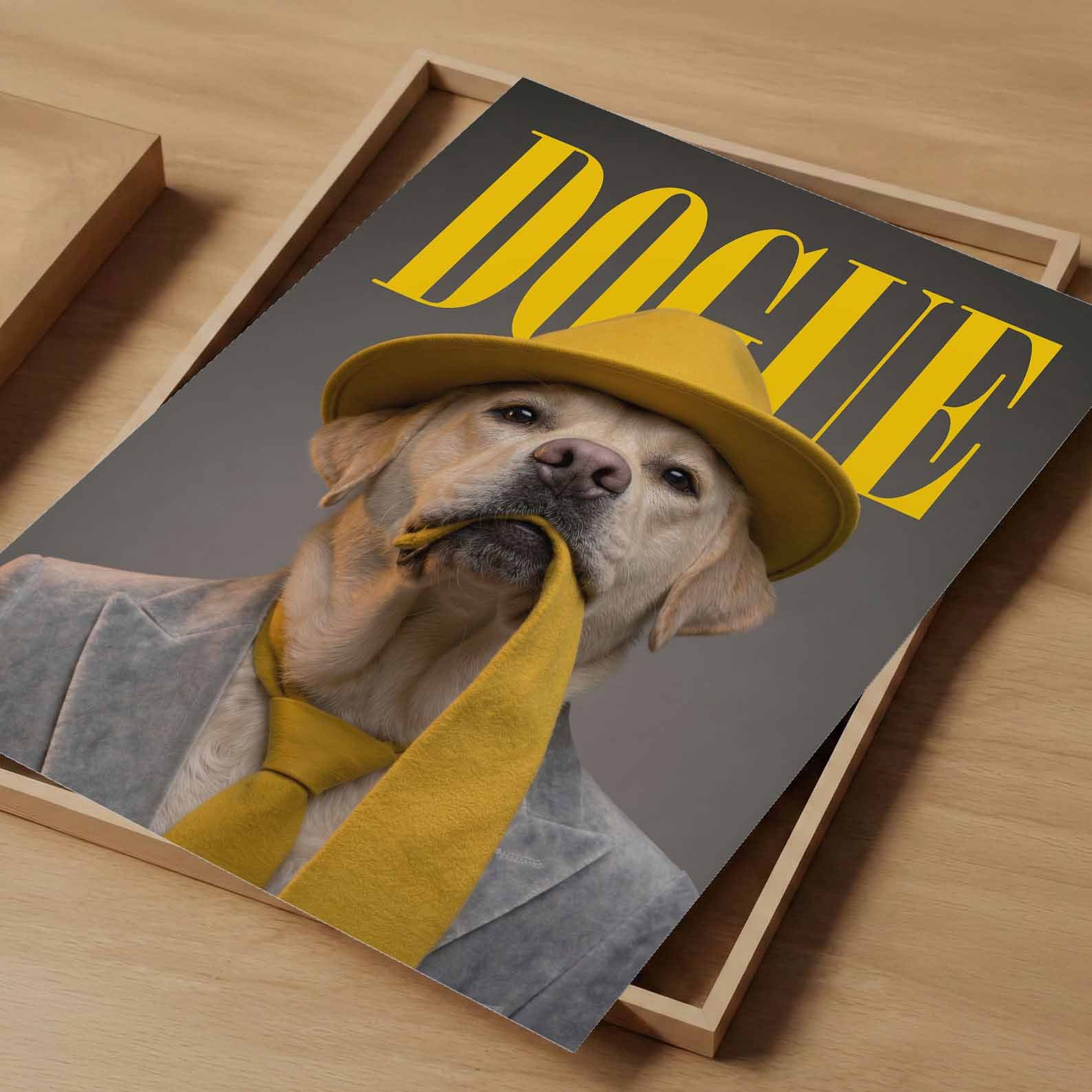 Fashion Yellow Labrador N, Vertical, Art Print