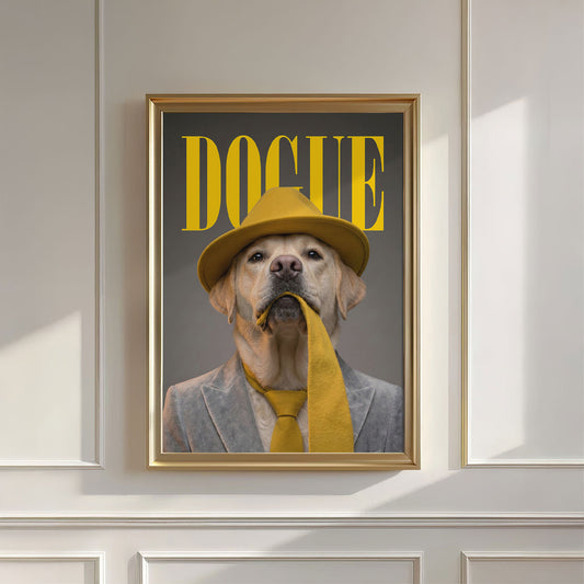 Fashion Yellow Labrador N, Vertical, Wall Art