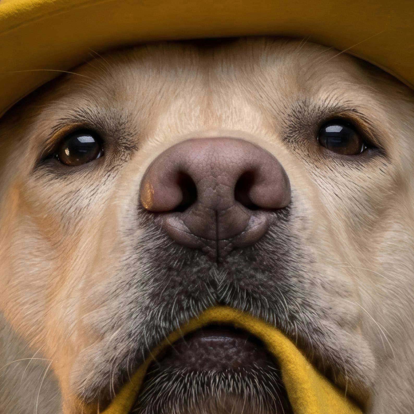 Extreme Close Up Detail Of Fashion Yellow Labrador N