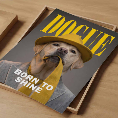Fashion Yellow Labrador, Vertical, Art Print
