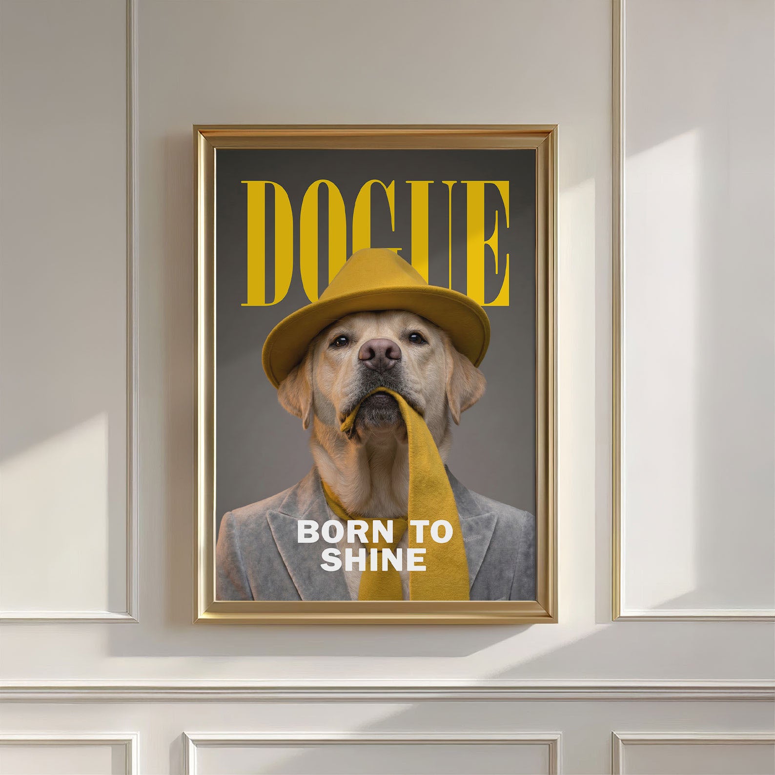 Fashion Yellow Labrador, Vertical, Wall Art